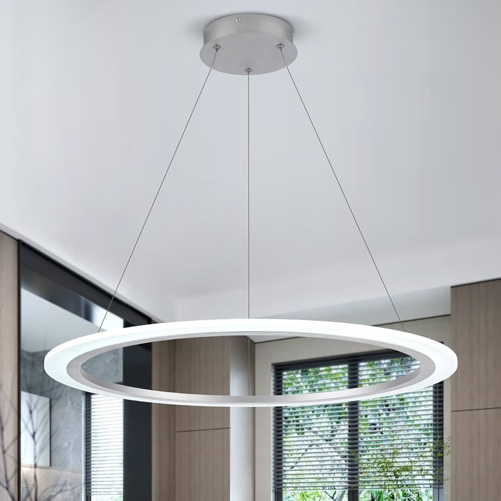 Modern Led Chandelier Rings Circle Ceiling mounted LED Chandelier Lighting  For Living room Dining room Kitchen Wthie/Black/Brown