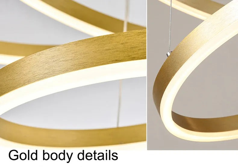 1 to 4-Ring Minimalist Circle Light Chandelier